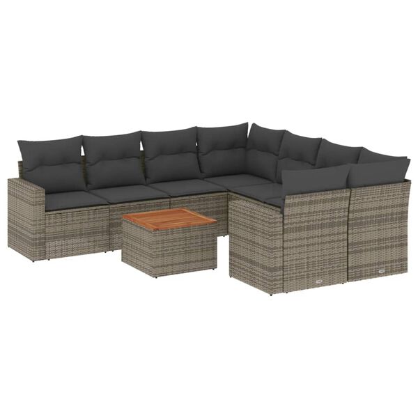 vidaXL Garden Sofa Set Grey and Brown