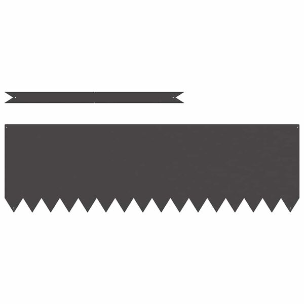 vidaXL Lawn Edging 10 pcs Black 100 x 0.05 x 20 cm Cold Rolled Steel