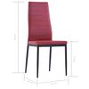 vidaXL Kitchen Dining Set Wine Red Tempered Glass, Iron, Faux Leather, Wood
