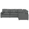 vidaXL Modular Sofa with Cushions Fabric Dark Gray