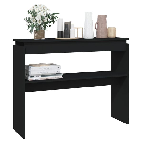 vidaXL Console Table Black Engineered wood 40.2x11.8x31.5 in Modern