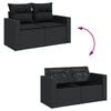 vidaXL Garden Sofa Set Black PE rattan Large Modular Garden Sofa Set