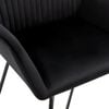 vidaXL Dining Chair Set of 4 Black Velvet and steel Standard Ergonomic