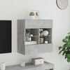 vidaXL TV Wall Cabinet Concrete Grey Engineered Wood and Glass Medium