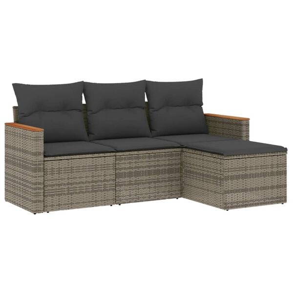 vidaXL Garden Sofa Set Grey