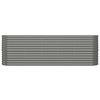 vidaXL Garden Raised Bed Grey Powder-Coated Steel 88.2x15.7x26.8 in