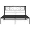 vidaXL Metal Bed Frame Black Powder-Coated Steel Full Metal Bed Frame