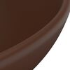 vidaXL Luxury Bathroom Basin Round Matt Dark Brown 12.8x5.5" Ceramic