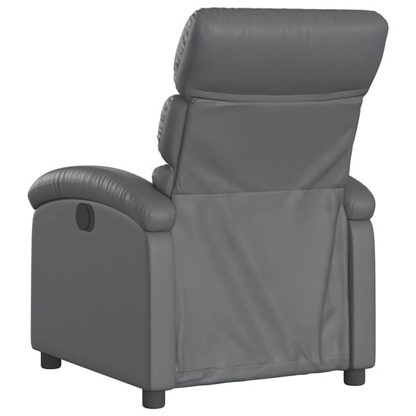 vidaXL Electric Recliner Chair Gray Faux leather, Metal, Plywood Standard