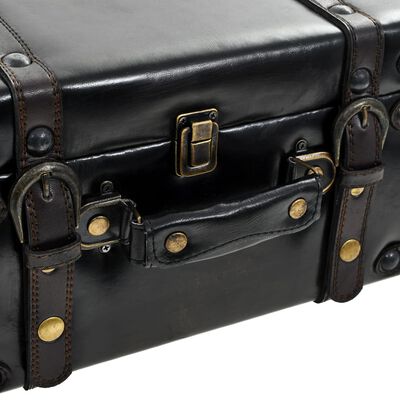 vidaXL Storage Bench 43.3" Black Faux Leather
