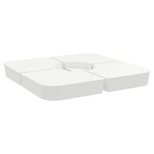 vidaXL Parasol Base Set White Polypropylene 220.5 lbs total filled
