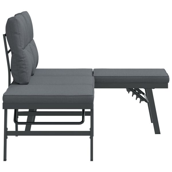 vidaXL Garden Bench Set of 2 Black, Anthracite