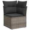 vidaXL Garden Sofa Set Grey Poly Rattan Large Adjustable Feet