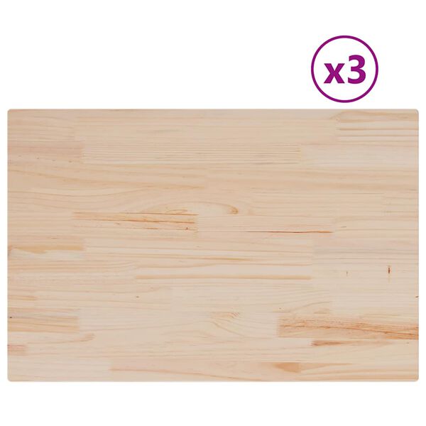 vidaXL Table Top Set of 3 Natural Wood Solid pine wood 31.5 x 20.9 in