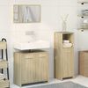 vidaXL Bathroom Furniture Set Sonoma Oak Engineered Wood Medium