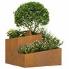 vidaXL Garden Planter Brown 23.62 x 23.62 x 19.69 in Weathering Steel