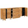 vidaXL Sideboard 3 pcs Brown 23.6" x 13" x 29.5" solid mango wood