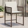 vidaXL Garden Chair Set of 4 Brown PE rattan, powder-coated steel