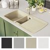 vidaXL Granite Kitchen Sink Double Basins Beige