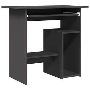 vidaXL Desk Gray Engineered wood Compact Desk Rectangular Modern