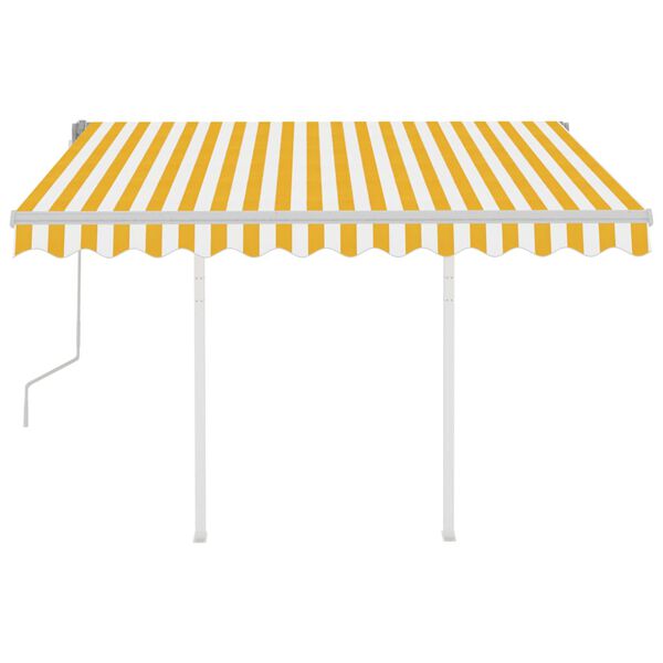 vidaXL Retractable Awning Yellow and White