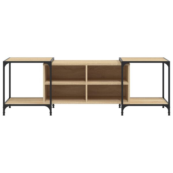 vidaXL TV Cabinet Sonoma Oak Engineered wood, Metal