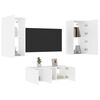 vidaXL TV Wall Unit White Engineered Wood Large Wall Mounting
