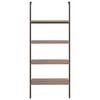 vidaXL Leaning Shelf Dark Brown and Black Engineered wood, Steel Medium