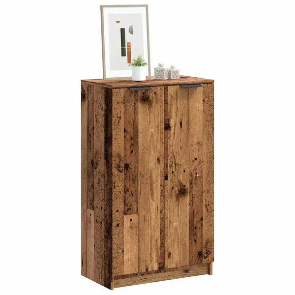 vidaXL Shoe Cabinet Old Wood Engineered Wood Medium Shoe Cabinet