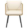 vidaXL Patio Chairs 2 pcs with Cushions Natural Poly Rattan