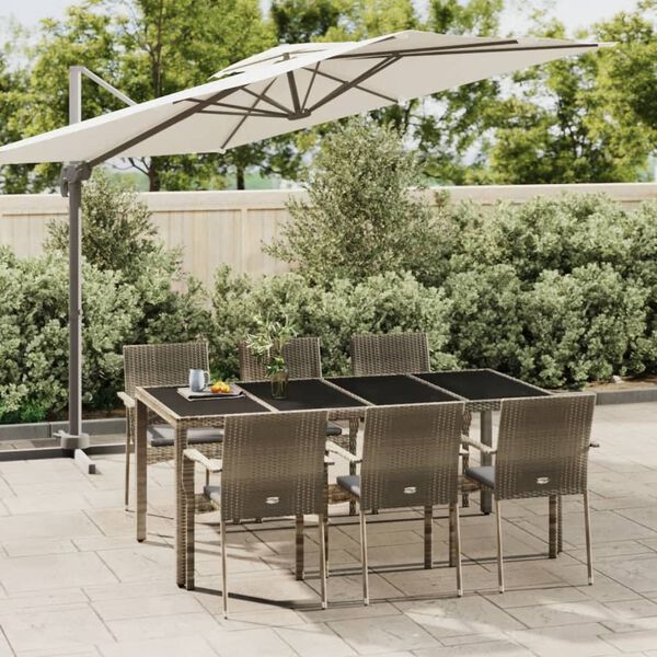 vidaXL Garden Dining Set Grey