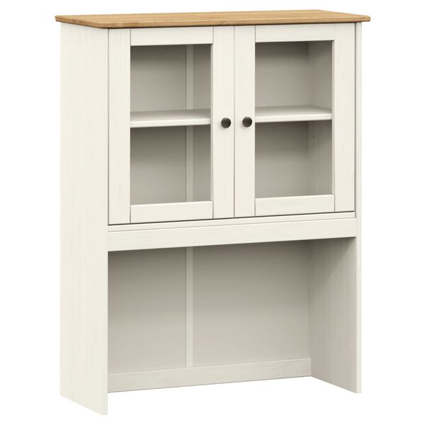 vidaXL Dresser Top White Solid pine wood, engineered wood, glass, metal