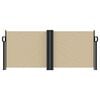 vidaXL Retractable Side Awning Beige Polyester with PU coating