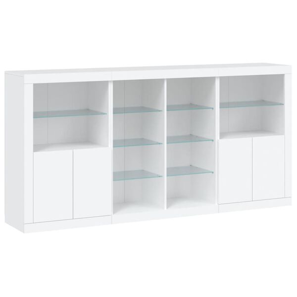 vidaXL Sideboard White Engineered wood, glass Large Sideboard