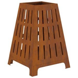 vidaXL Fire Pit Brown 19.7" x 19.7" x 27.6" Weathering steel