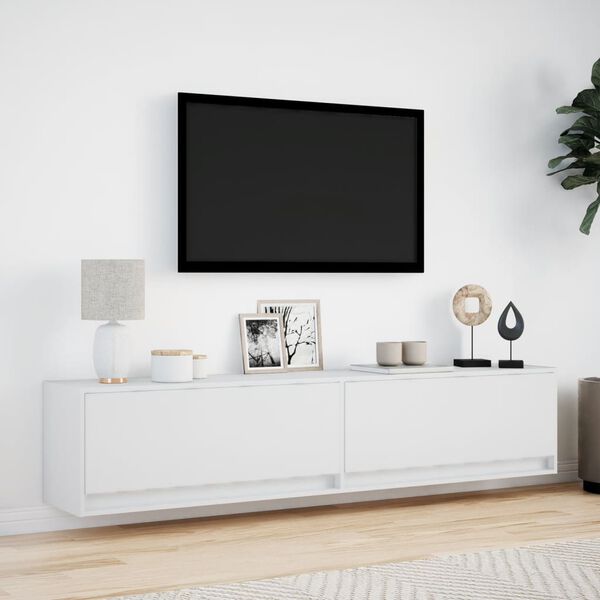 vidaXL TV Wall Cabinet White Engineered Wood Large TV Wall Cabinet