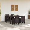 vidaXL Garden Dining Set 5 pcs Brown Polt rattan