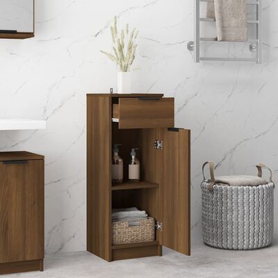 vidaXL Bathroom Cabinet Brown Oak 12.6"x13.4"x35.4" Engineered Wood
