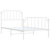 vidaXL Bed Frame White Steel Single Classic/Traditional Style Durable