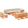 vidaXL Garden Sofa Set Wax Brown Solid Pine Wood 9 Piece Set Modular