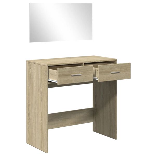 vidaXL Dressing Table Sonoma oak Engineered wood, glass