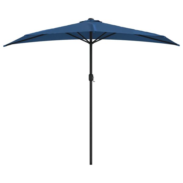 vidaXL Balcony Parasol Blue Polyester, Steel, Aluminum