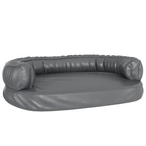 vidaXL Dog Bed Grey Faux leather (100% polyurethane) 29.5 x 20.9 in