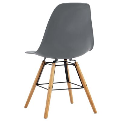 vidaXL Dining Chairs 2 pcs Gray Plastic