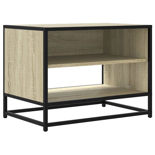 vidaXL TV Cabinet Sonoma Oak Engineered Wood and Metal Medium TV Cabinet