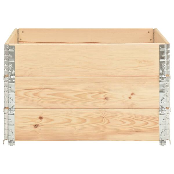 vidaXL Pallet Collars 3 pcs 39.4"x39.4" Solid Pine Wood