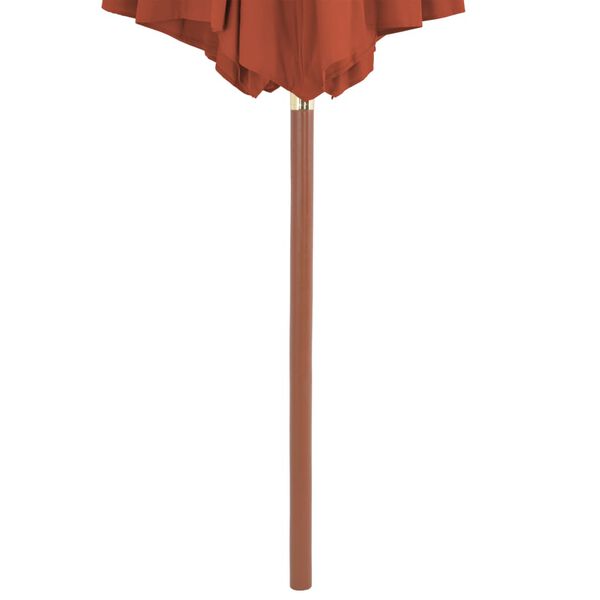 vidaXL Garden Parasol Terracotta Fabric, Bamboo, Hardwood