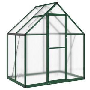 vidaXL Greenhouse Green and Transparent Aluminum, Polycarbonate Large