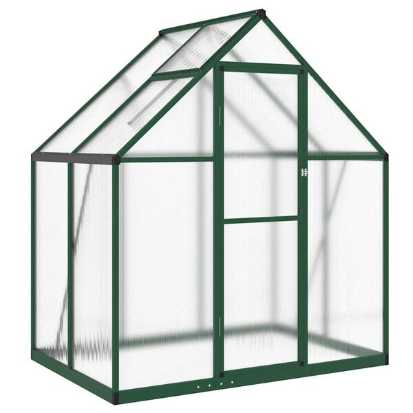 vidaXL Greenhouse Green and Transparent Aluminum, Polycarbonate Large