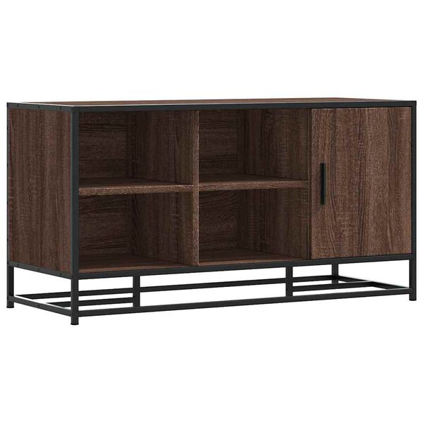 vidaXL Shoe Bench Brown Oak Engineered Wood and Metal